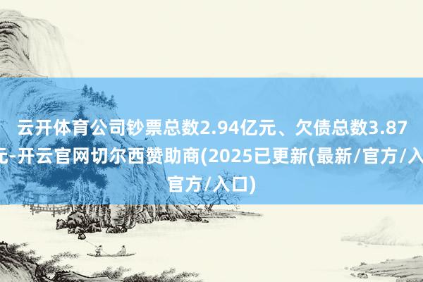 云开体育公司钞票总数2.94亿元、欠债总数3.87亿元-开云官网切尔西赞助商(2025已更新(最新/官方/入口)