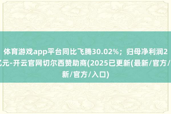 体育游戏app平台同比飞腾30.02%；归母净利润22.4亿元-开云官网切尔西赞助商(2025已更新(最新/官方/入口)