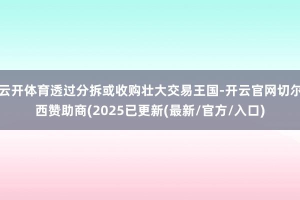 云开体育透过分拆或收购壮大交易王国-开云官网切尔西赞助商(2025已更新(最新/官方/入口)