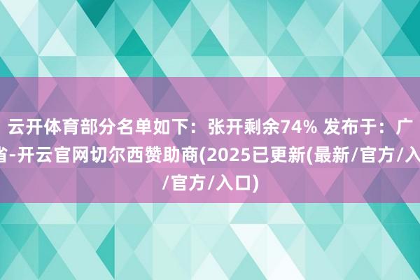 云开体育部分名单如下：张开剩余74% 发布于：广东省-开云官网切尔西赞助商(2025已更新(最新/官方/入口)